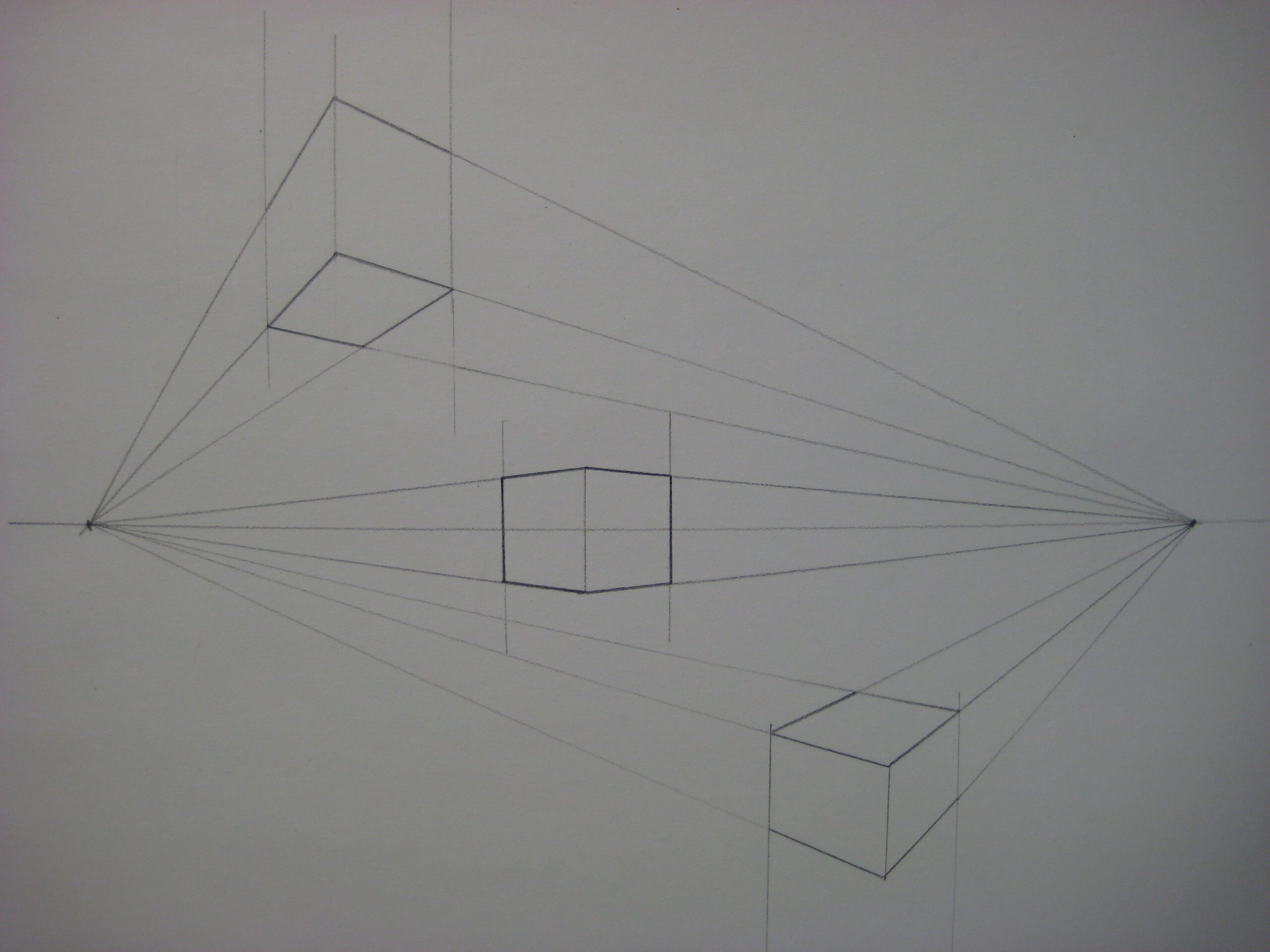 Perspective Drawing 1 class work on perspective
